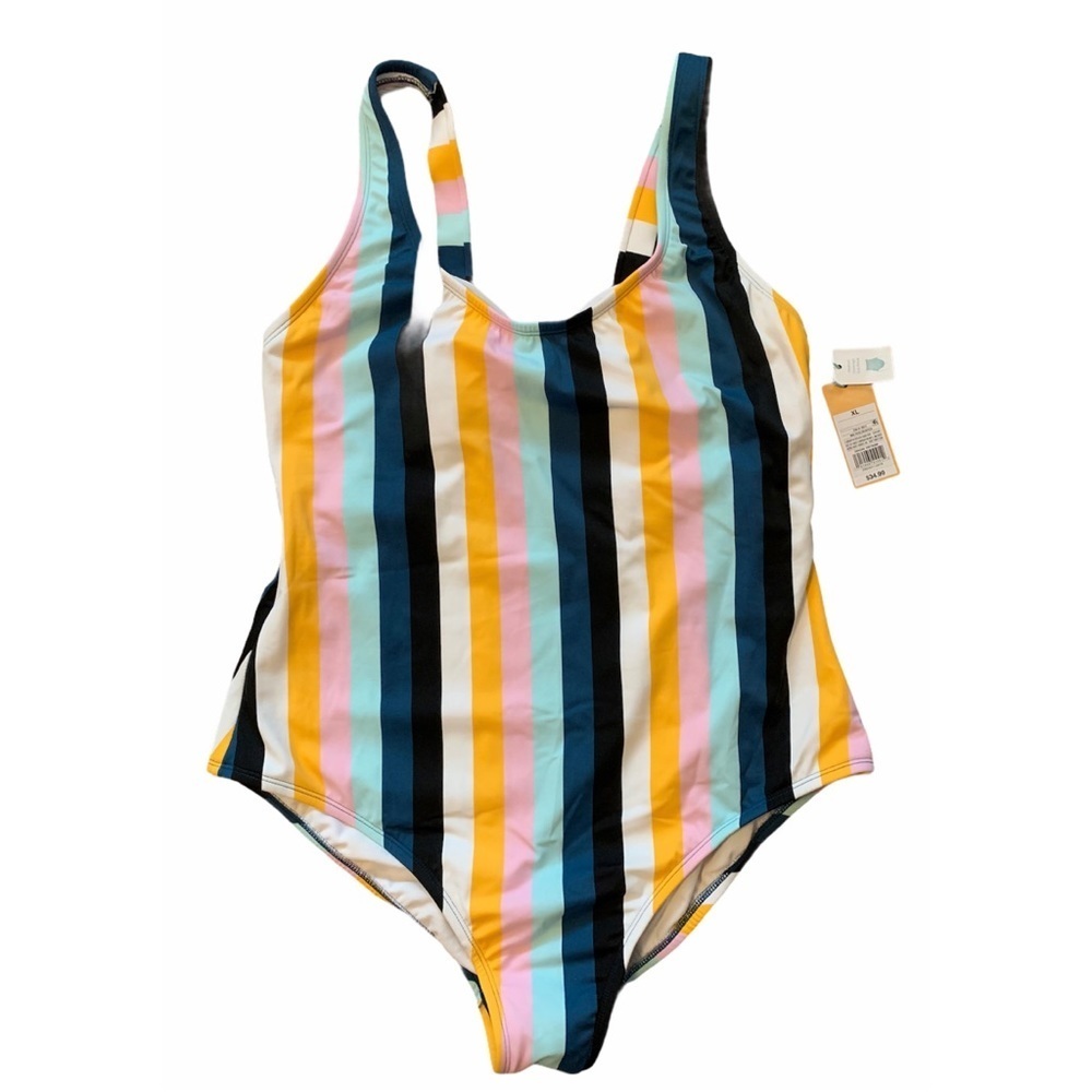 Kona Sol Multicolored Striped‎ One Piece Swimsuit